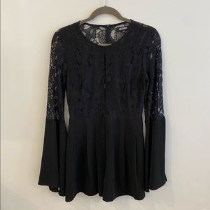Misguided Black lace keyhole romper